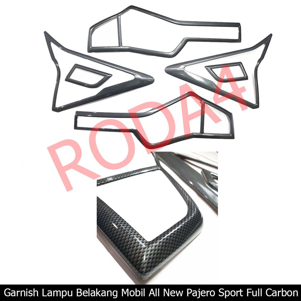 Garnish Lis Lampu Belakang Mobil All New Pajero Sport Full CARBON