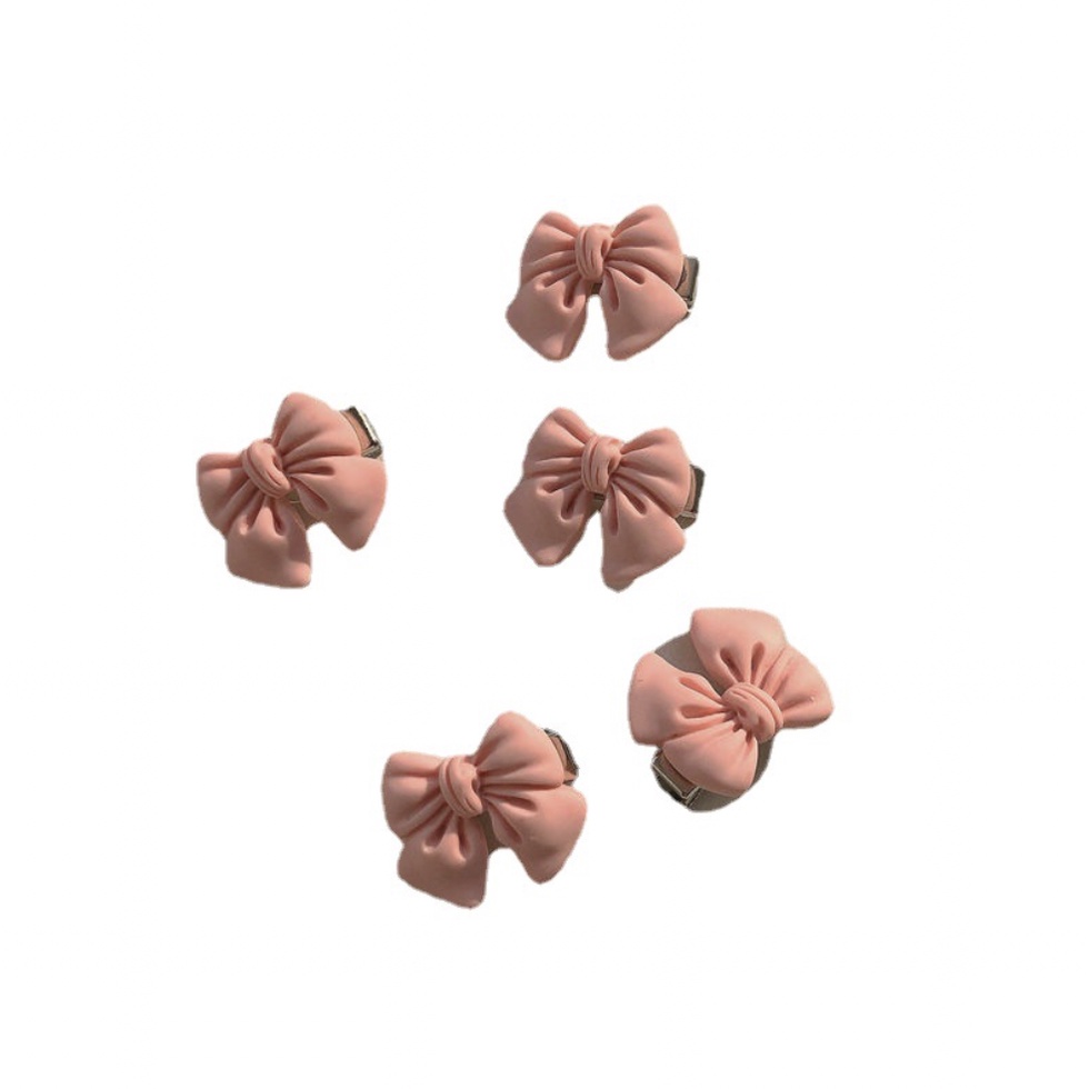 Jepit Rambut Pink Soft Wanita ala Korea Style bentuk mawar love pita Bahan resin / jepitan rambut wanita aksesoris wanita ACC40