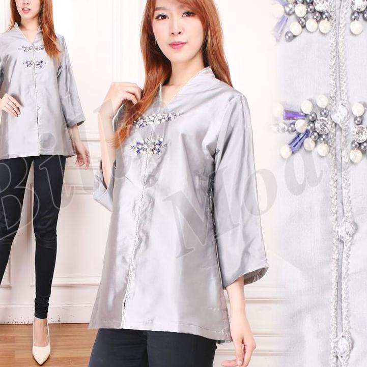 Wow Murah Meriah.. Munca Atasan Blouse Pesta Tafeta Kebaya Payet Mutiara Bambu