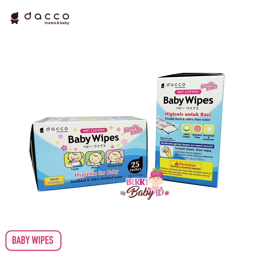 Dacco Paket 2 Pak Baby Wipes Tisu Basah Bayi Mulut Gigi Muka Tubuh Berry Mart