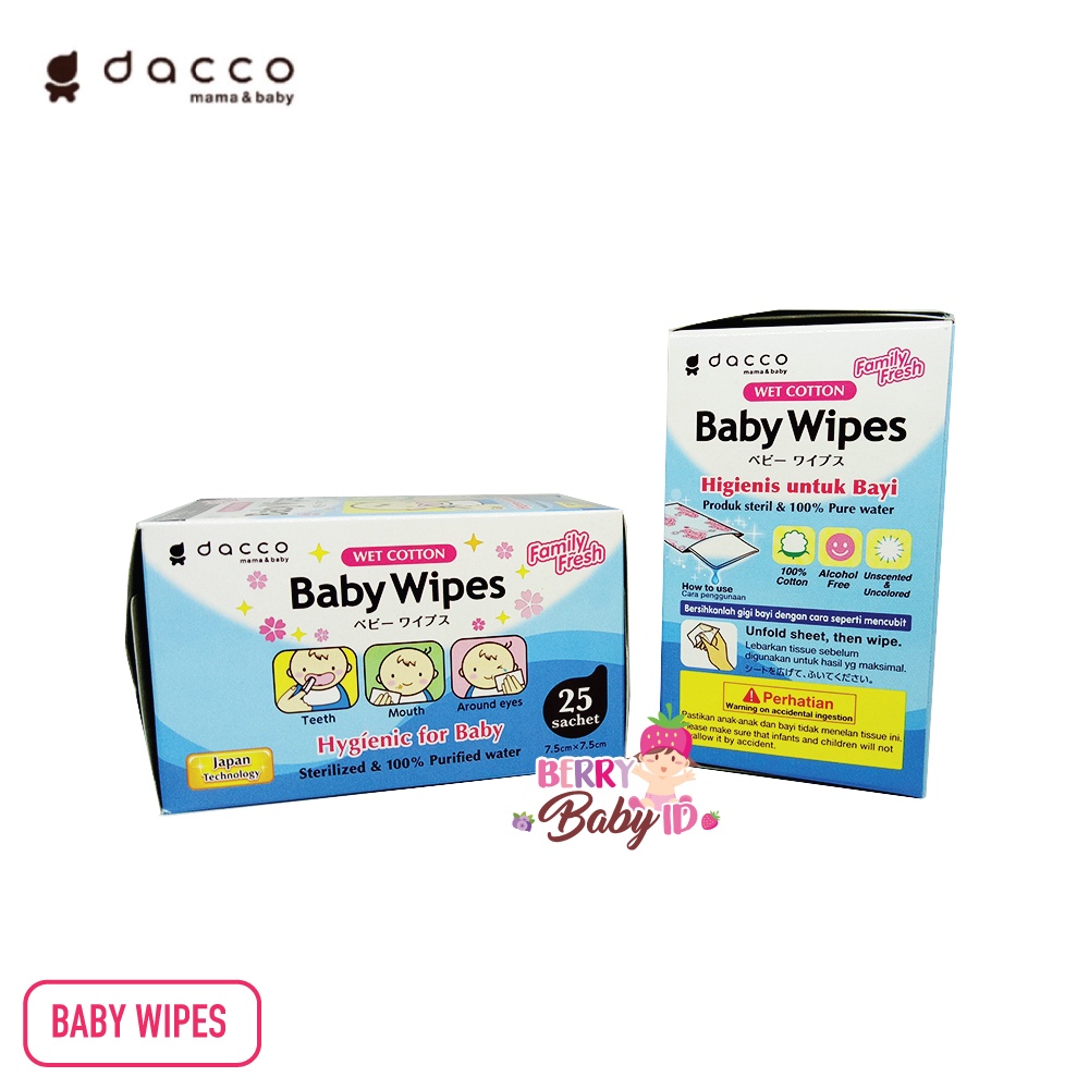 Dacco Baby Wipes Tisu Basah Bayi Pembersih Mulut Gigi Muka Tubuh Bayi Berry Mart