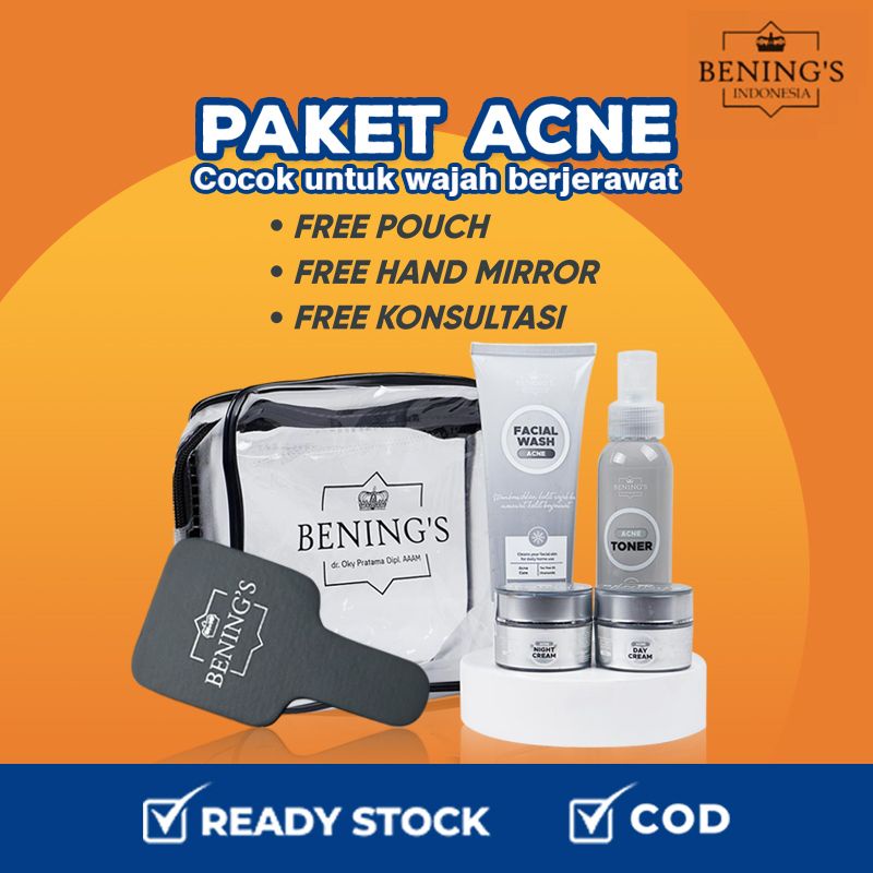 BENING'S PAKET ACNE Acne Skincare Series | Paketan Jerawat dan Bruntusan dr Oky Pratama bening skincare