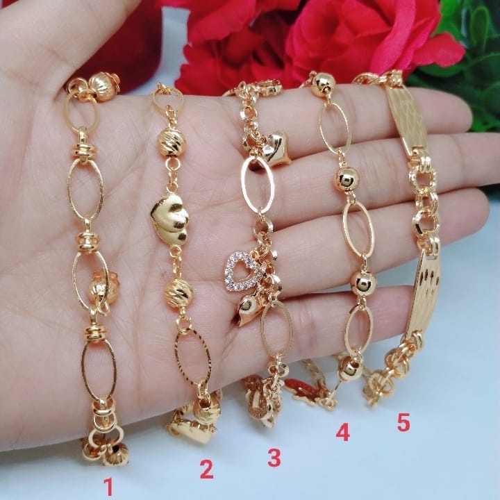 Gelang Rantai Jurai perhiasan Wanita Titanium Xuping Rodium Lapis emas 18,24 karat