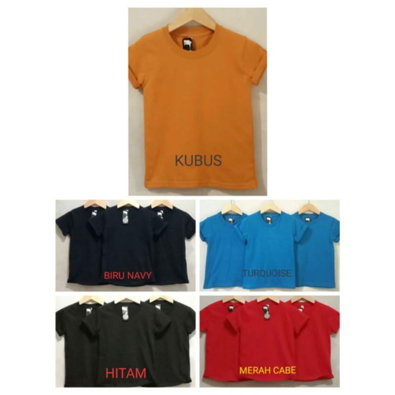 grosir kaos polos anak / kaos polos anak bahan combat 30 s / konveksi kaos polos anak