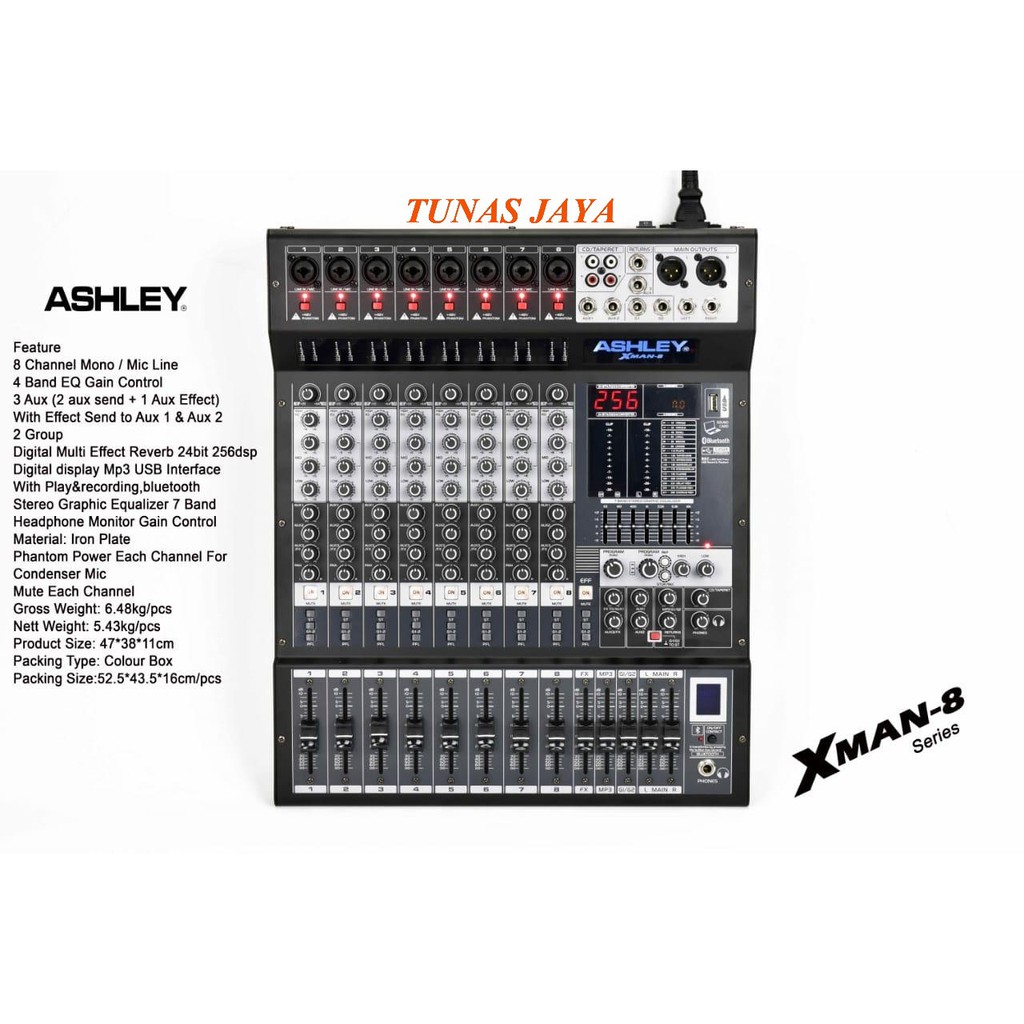 Mixer Ashley 8 channel XMAN 8 - XMAN8 x man8 Original OLD