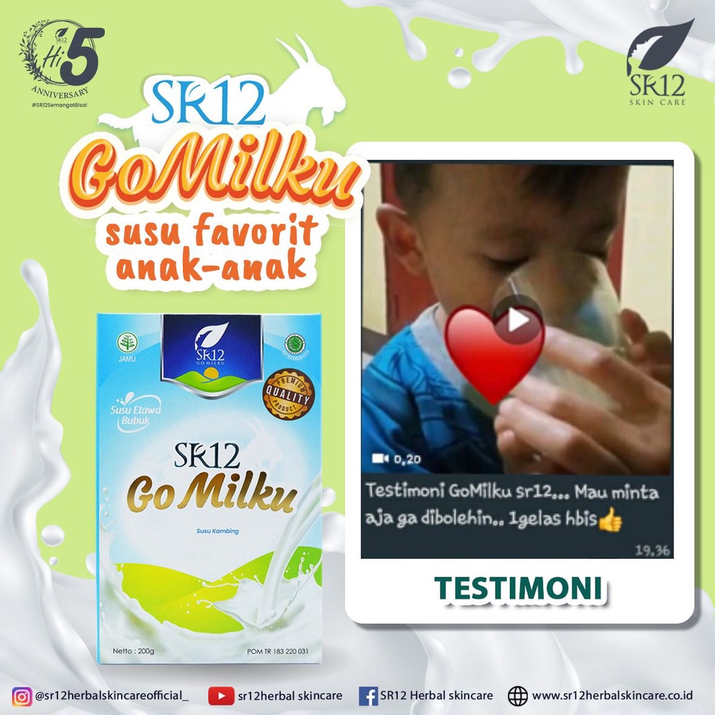 Go Milku Sr12 - Susu Kambing Etawa - Gomilku sr12 Halal BPOM Melancarkan Asi - Netto 200gr &amp; 600gr