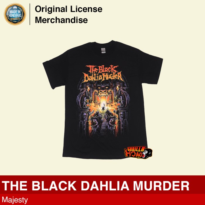 Kaos Baju Gildan Cotton Metal Musik Original Import Pria Laki Wanita BLACK DAHLIA MURDER Majesty