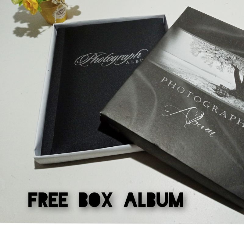[PROMO] Photograph Album Magnetic White Sheet Small Size BLACK COVER Free Box
