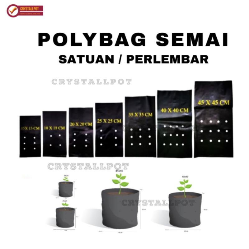 plastik POYBAG POLYBAG semai tanaman ecer satuan ukuran BESAR - POLYBAG PERLEMBAR