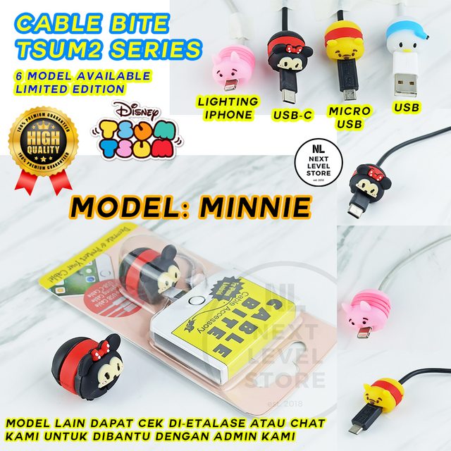 Cable Bite Disney Tsum Tsum Pelindung Kabel Protection - Minnie