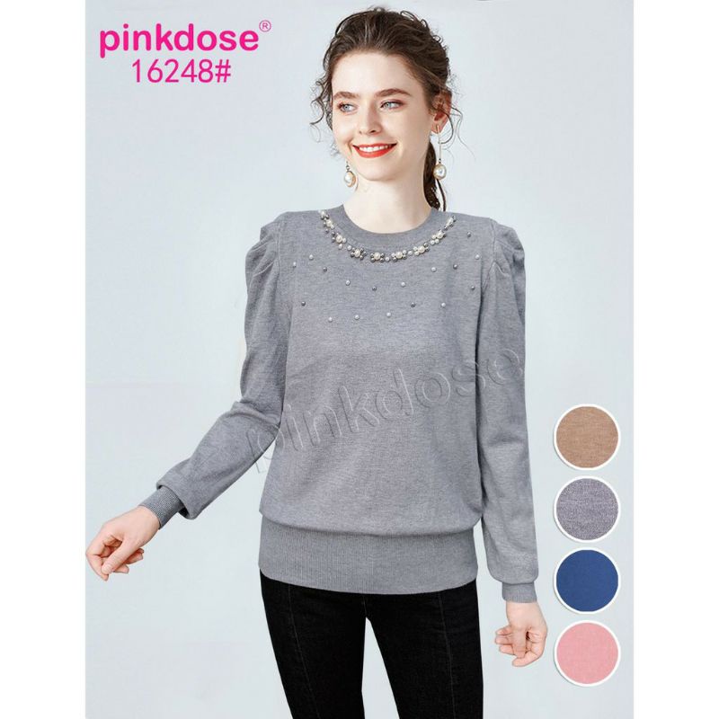 16248 Pinkdose Atasan rajut import, sweater rajut