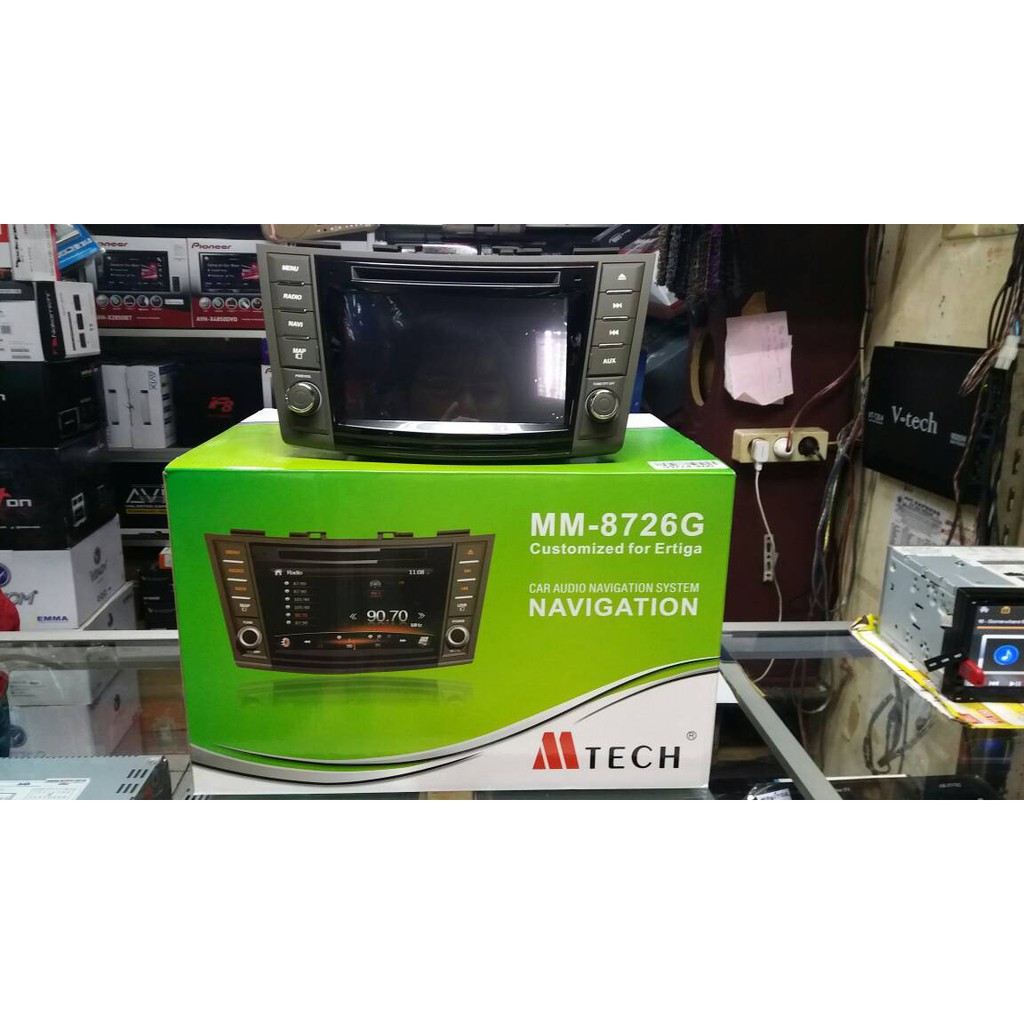 TV MOBIL DOUBLE DIN HEADUNIT MERK MTECH OEM KHUSUS ERTIGA GPS MKV MP4