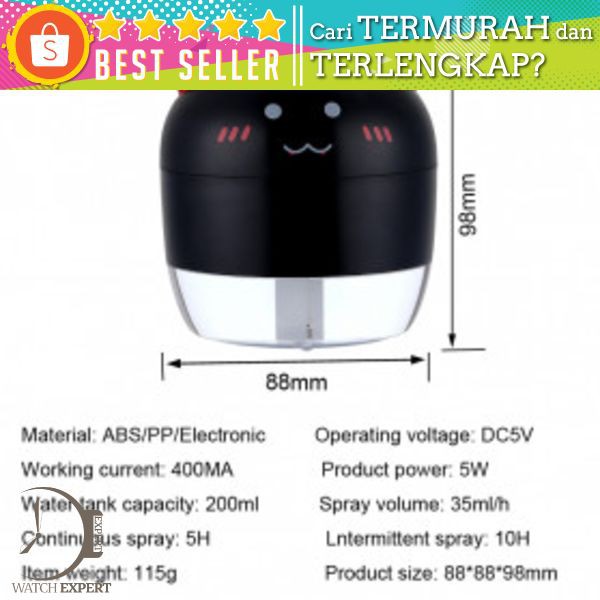 XProject Air Humidifier Essential Oil Diffuser Cute Design 200ml - WT-H21B - White