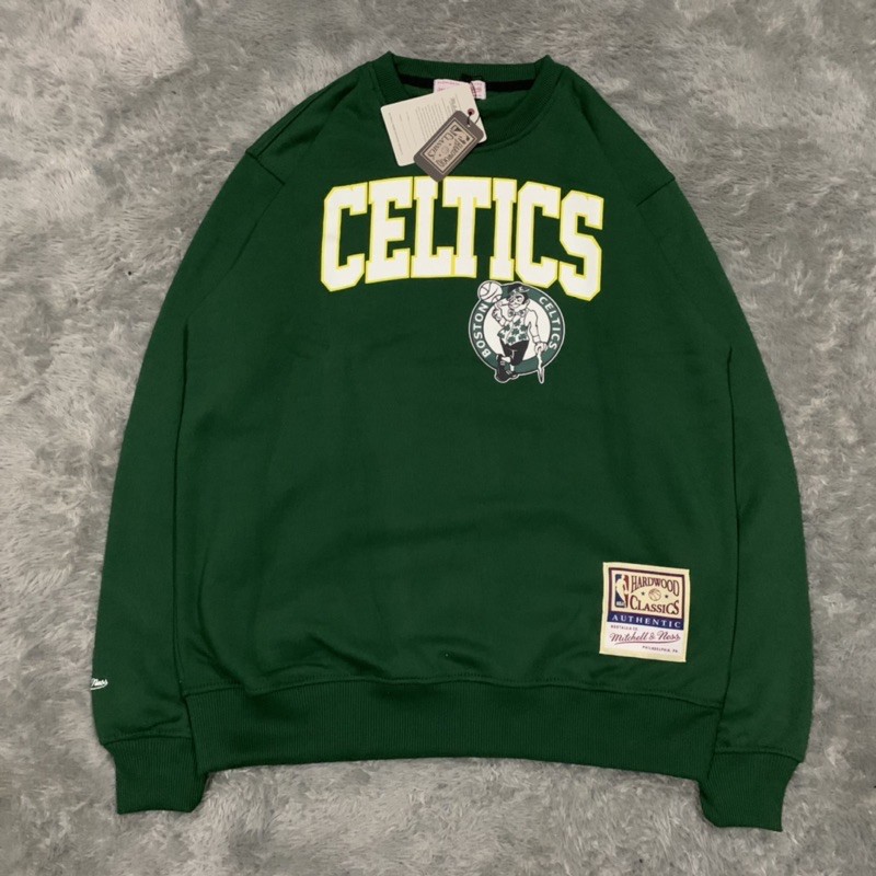 Sweater Crewneck NBA Celtics Mitchel &amp; Ness Fulltag &amp; Lebel