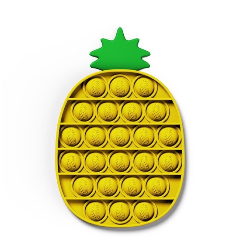 Pop it premium bubble emboss fidget anti stress timbul silicone viral tik tok mainan anak tebel high quality-Pineapple
