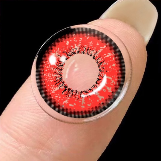 Menyinarimu（COD）Softlens 1Pasang  Purple Red Yellow Big Eye Cosplay Kawaii Lensa Kontak Warna Diameter 14.5MM Fashion NORMAL Softlens anime Naruto Halloween Big Eye 2022 Karakter New Import Premium Yellow softlens Seni Gotik