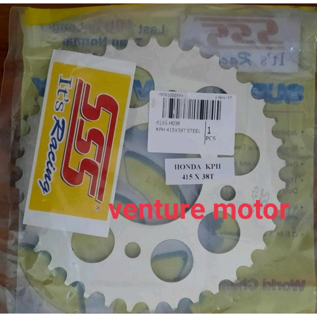 GEAR BELAKANG SSS 415 TIPIS (31T~45T) GIR MOTOR KPH SATRIA F150 BLADE SUPRA NEW REVO KARISMA SUPRA X