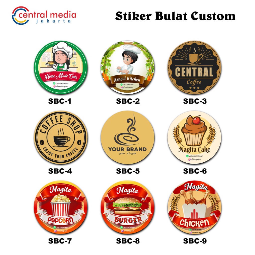 

Cetak Sticker Label Bulat Custom Stiker Kemasan Produk Online Shop Makanan Minuman