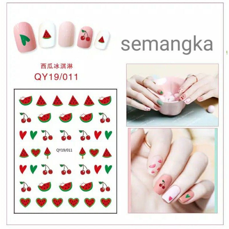 mrcaisen Stiker kuku 3d anak dewasa nail art sticker tempelan hiasan cat kuku