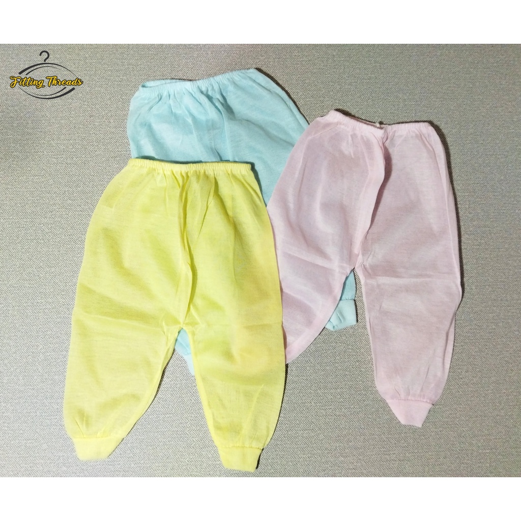 3 Pcs Celana Panjang Polos Anak Bayi Buka Kaki Newborn Warna