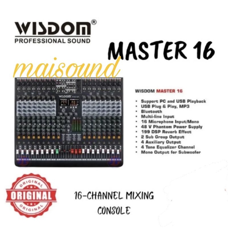 MIXER WISDOM MASTER16 ORIGINAL WISDOM MASTER 16 CHANNEL WITH BLUETOOTH