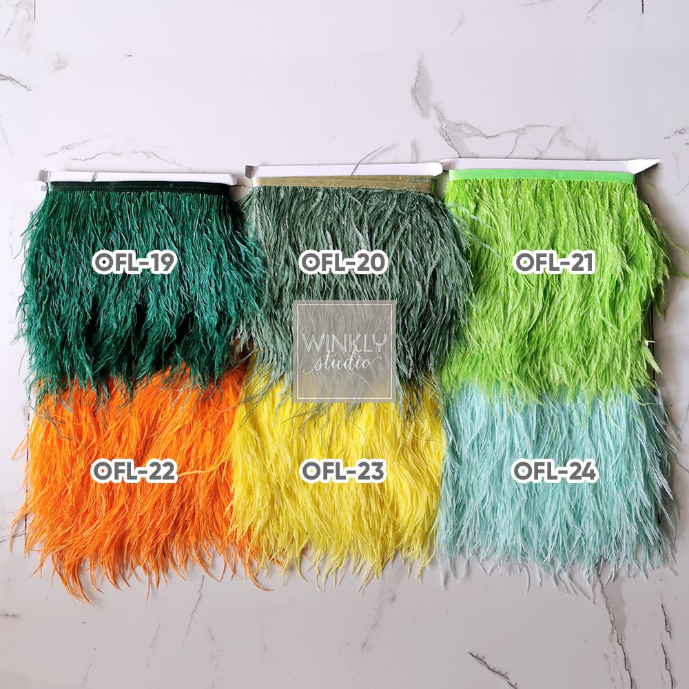 Bulu Ostrich Tinggi 10cm - 15cm Ostrich Feather 10-15cm Renda Ostrich Panjang A