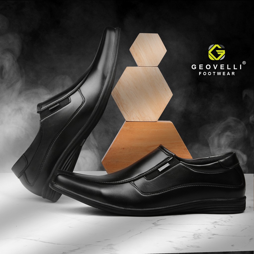 Sepatu Pantofel Pria Pantofel Hitam Pria Sepatu Pantopel Kulit Kerja Formal PDH Pria Geovelli G-1923