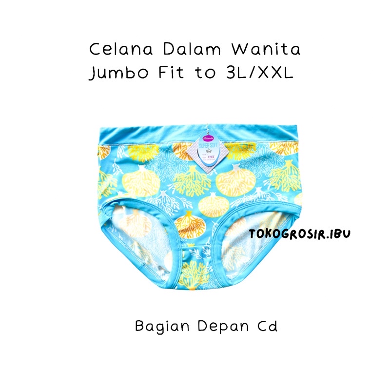 CD Celana Dalam Wanita Jumbo Bigsize XXl 4L 5L Katun Adem Murah Sempak Kancut Cawet Celana Dalam Ibu Wanita Jumbo