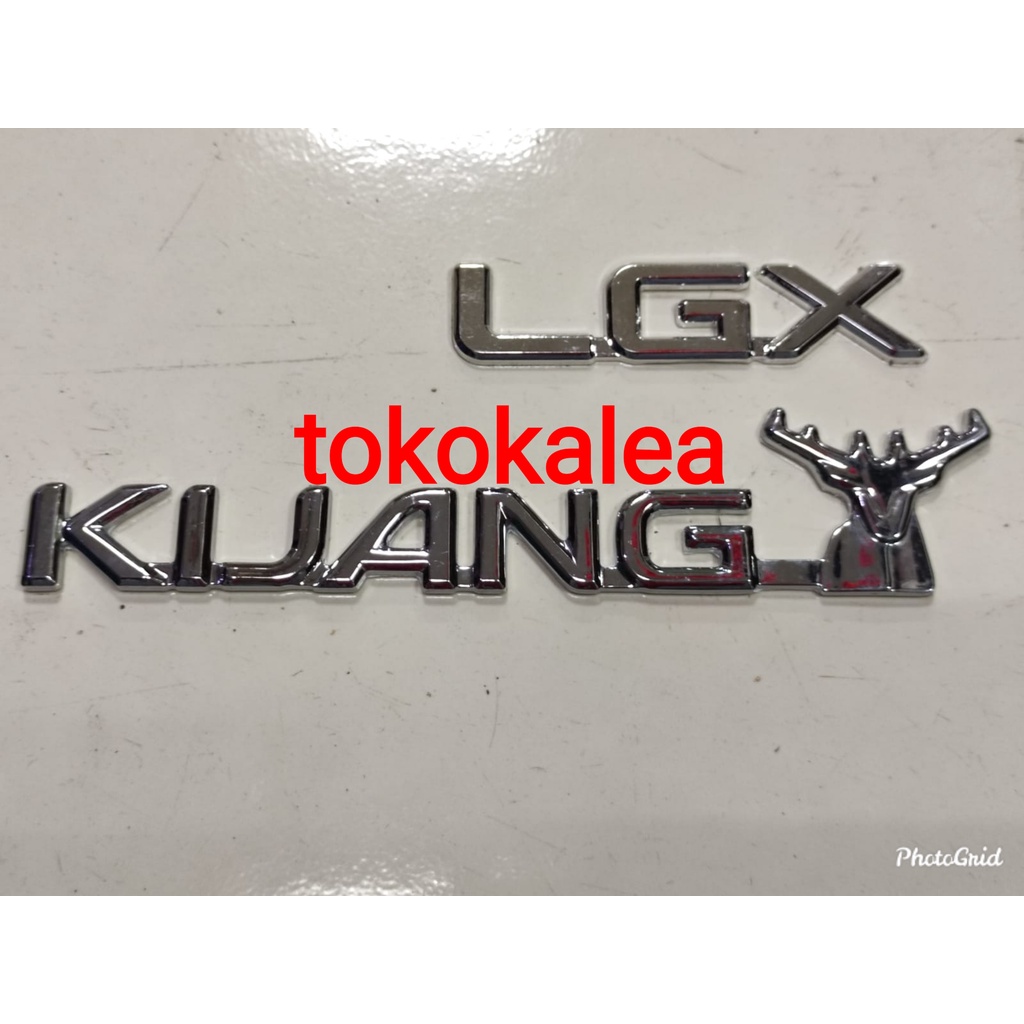 EMBLEME EMBLEM LOGO TULISAN LGX+KIJANG TANDUK 1997-2003 CHROME LOGO MOBIL