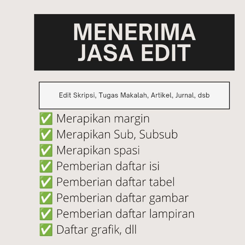 Jasa Edit Skripsi Makalah Tugas