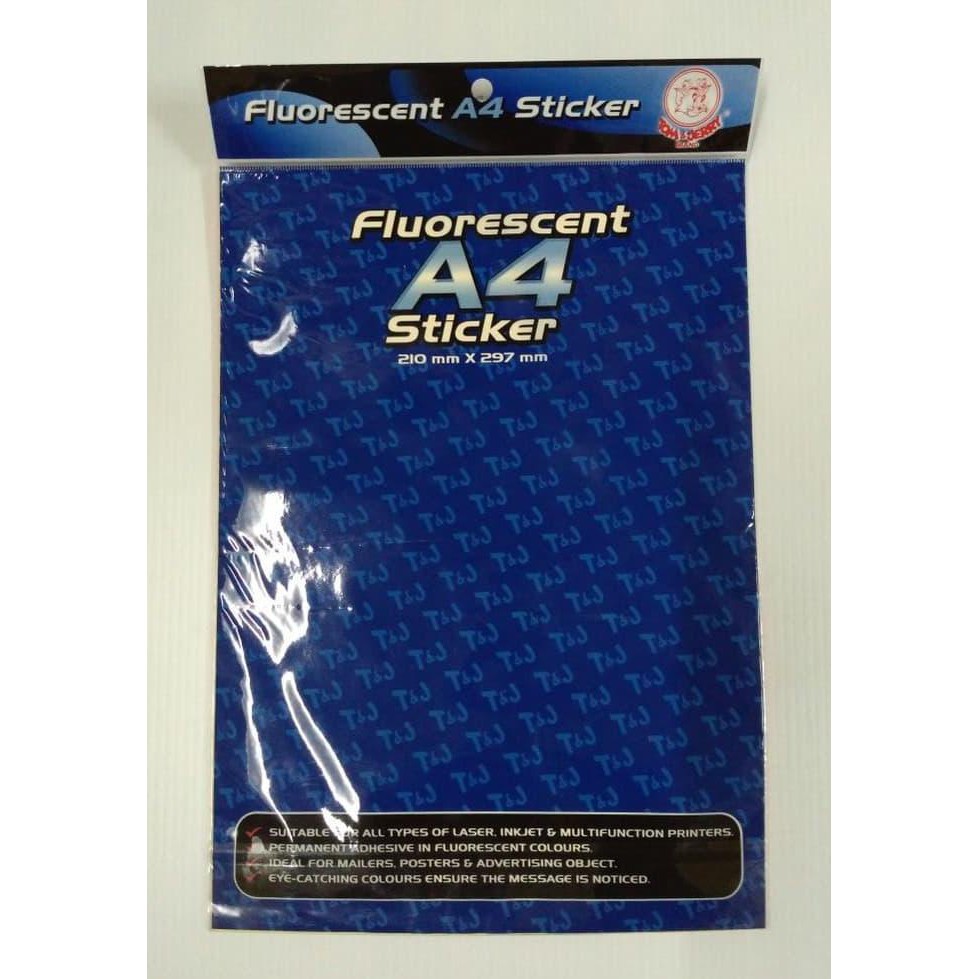 

Termurah Tom & Jerry Sticker Paper A4 Warna Yellow (Pack=5 Sheet) Offic