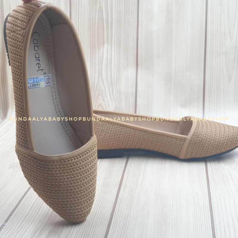 Sepatu Wanita Slip on Casual Flatshoes CABARET - Sepatu Wanita Premium Size 37 - 40 COKLAT -Sepatu Flatshoes Suede Simple