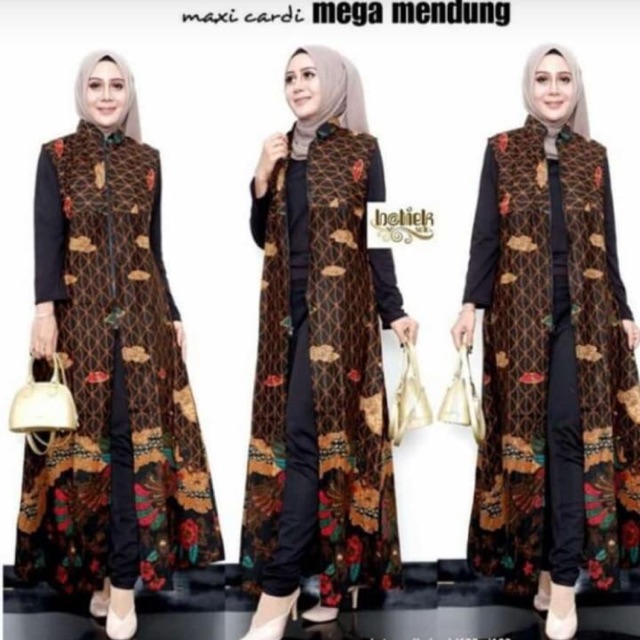 jual outer cardigan long cardi vest hijab kondangan seragam best seller lpanjang batik mega mendung