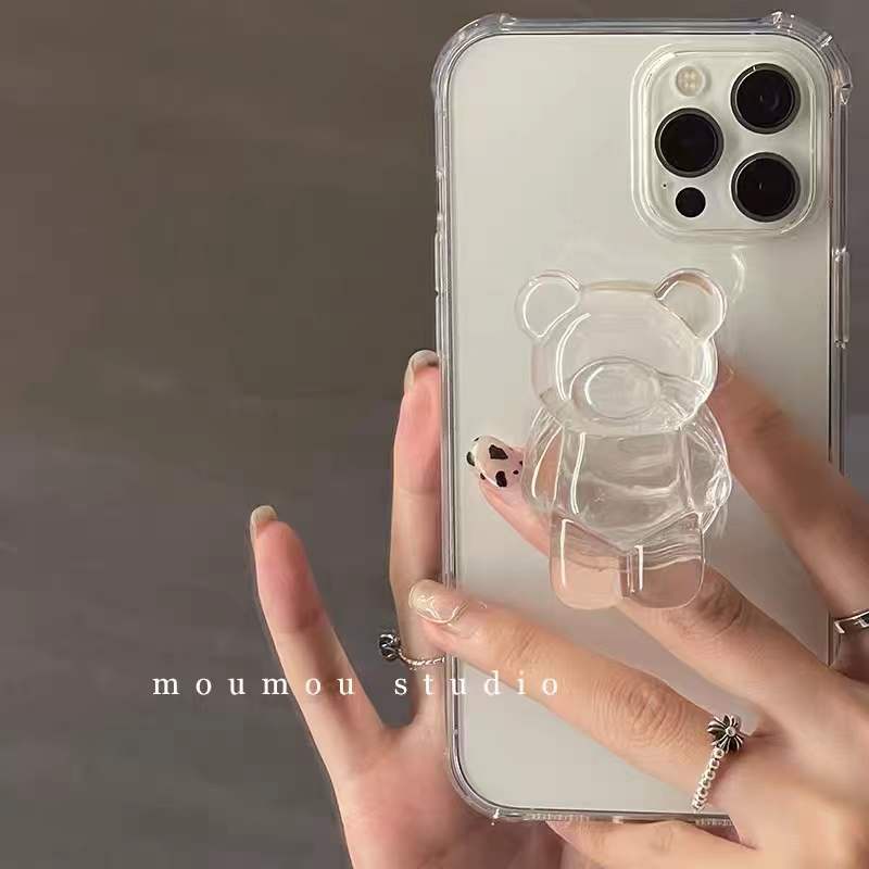 Cartoon Colorful Clear Bear Phone Braceket Phone Grip Lazy Desktop Phone Holder