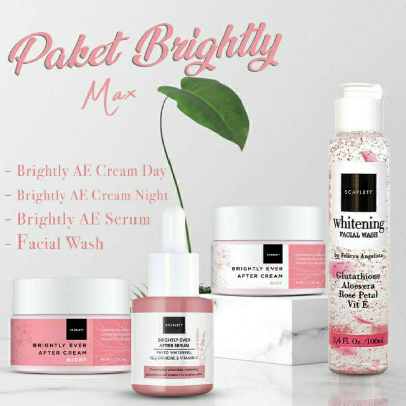 Paket Lengkap | Perawatan Wajah Scarlett Whitening Paket Brighly Series
