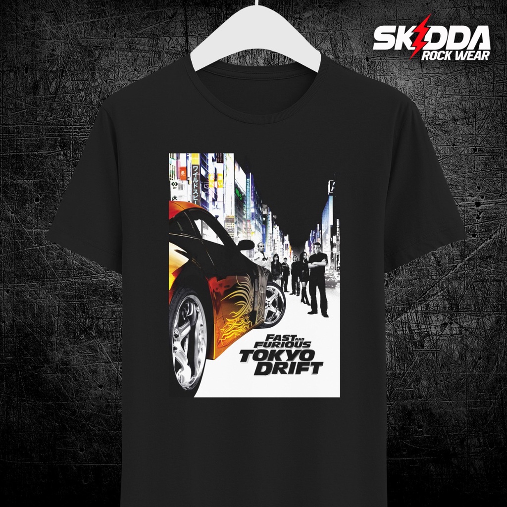 T Shirt Kaos Film Movie FAST AND FURIOUS – Tokyo Drift 01 - Premium Black NSA