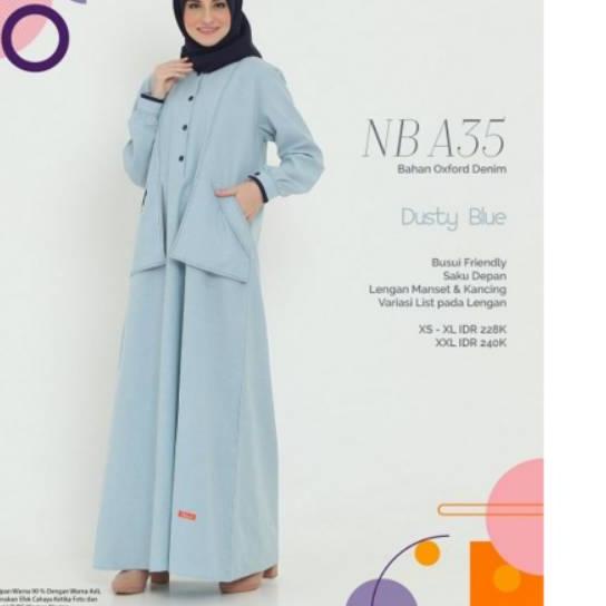 NC84➨ NIBRAS SARIMBIT 65 NAVY DUSTY BLUE / Baju Gamis Nibras NB A35 Wanita Dewasa Promo Murah Terbaru 2020 ☏ [Terupdate] ♪