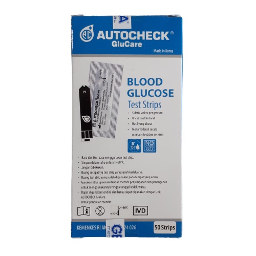 AUTOCHECK Glucare Test Strip Gula Darah / Blood Glucose Strip isi 50 pcs