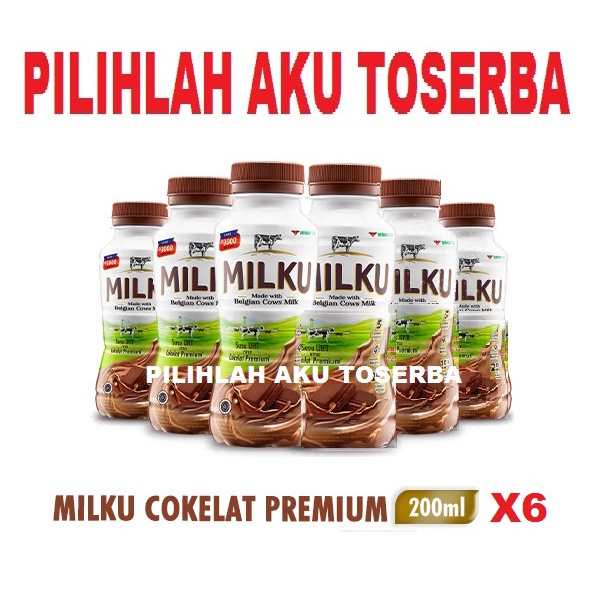 

MILKU Susu UHT Rasa COKELAT 200 ml - (Harga paket isi 6 botol)