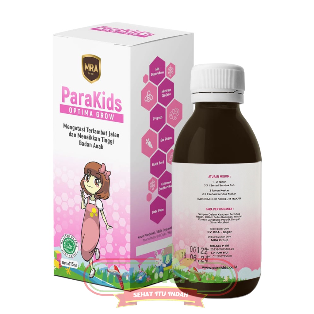 Madu ParaKids Optima Grow Natural Herb Isi 115ml - Mengatasi Terlambat Jalan dan Menaikkan Tinggi Badan