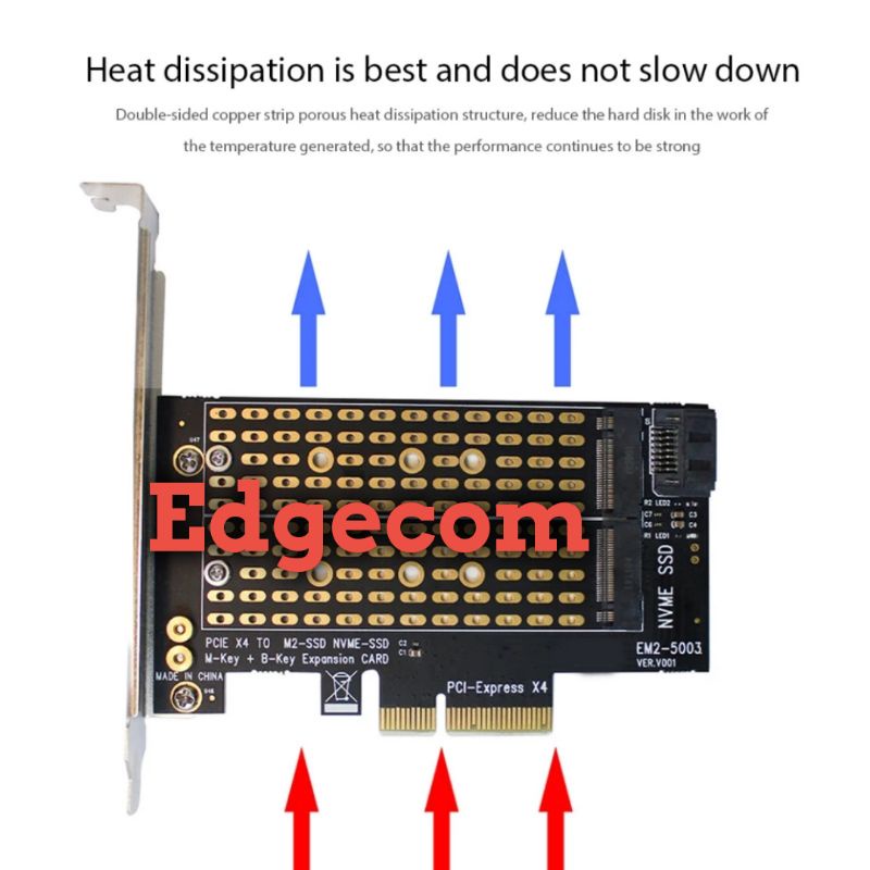 PCIE x4 to M.2 NVMe + NGFF Expansion Card