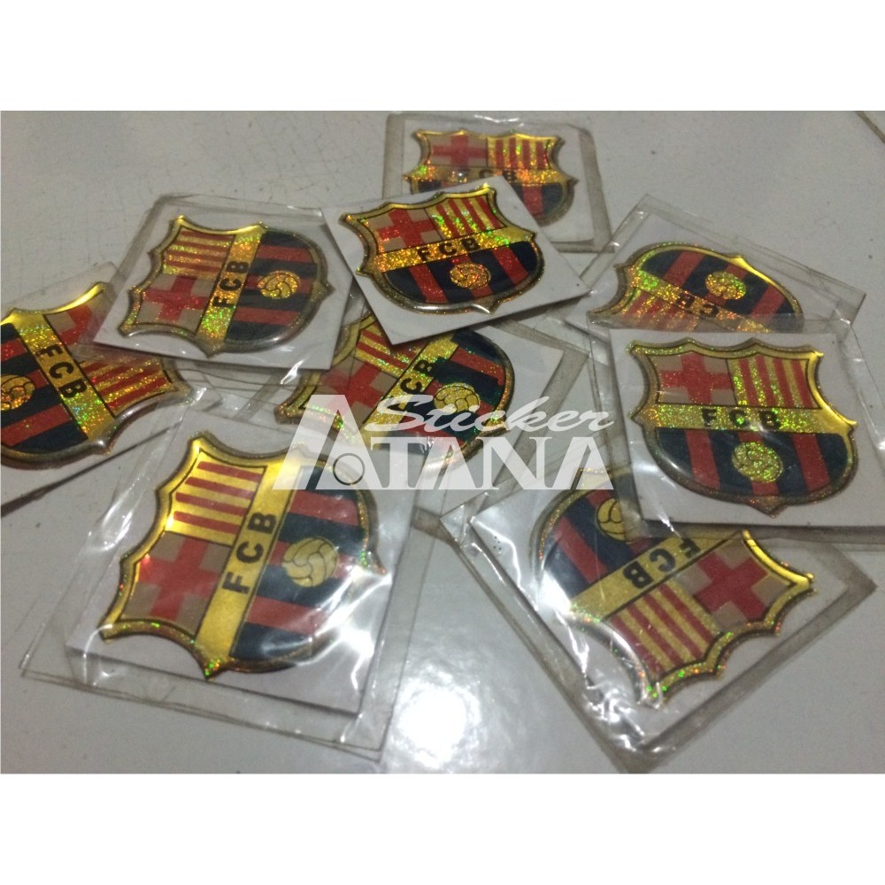 Sticker Cutting Timbul / Emblem Barcelona Kecil Glossy