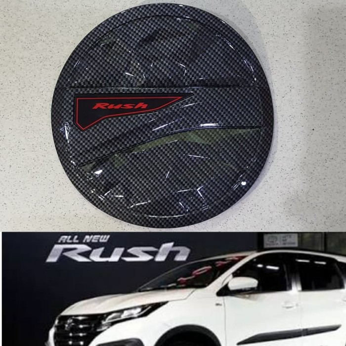 Tank cover TUTUP BENSIN All new rush 2018 sampai 2023 ultimate sport Exceed cross 2022 2021 2020 2019 MOTIF CARBON hitam doff chrome crome