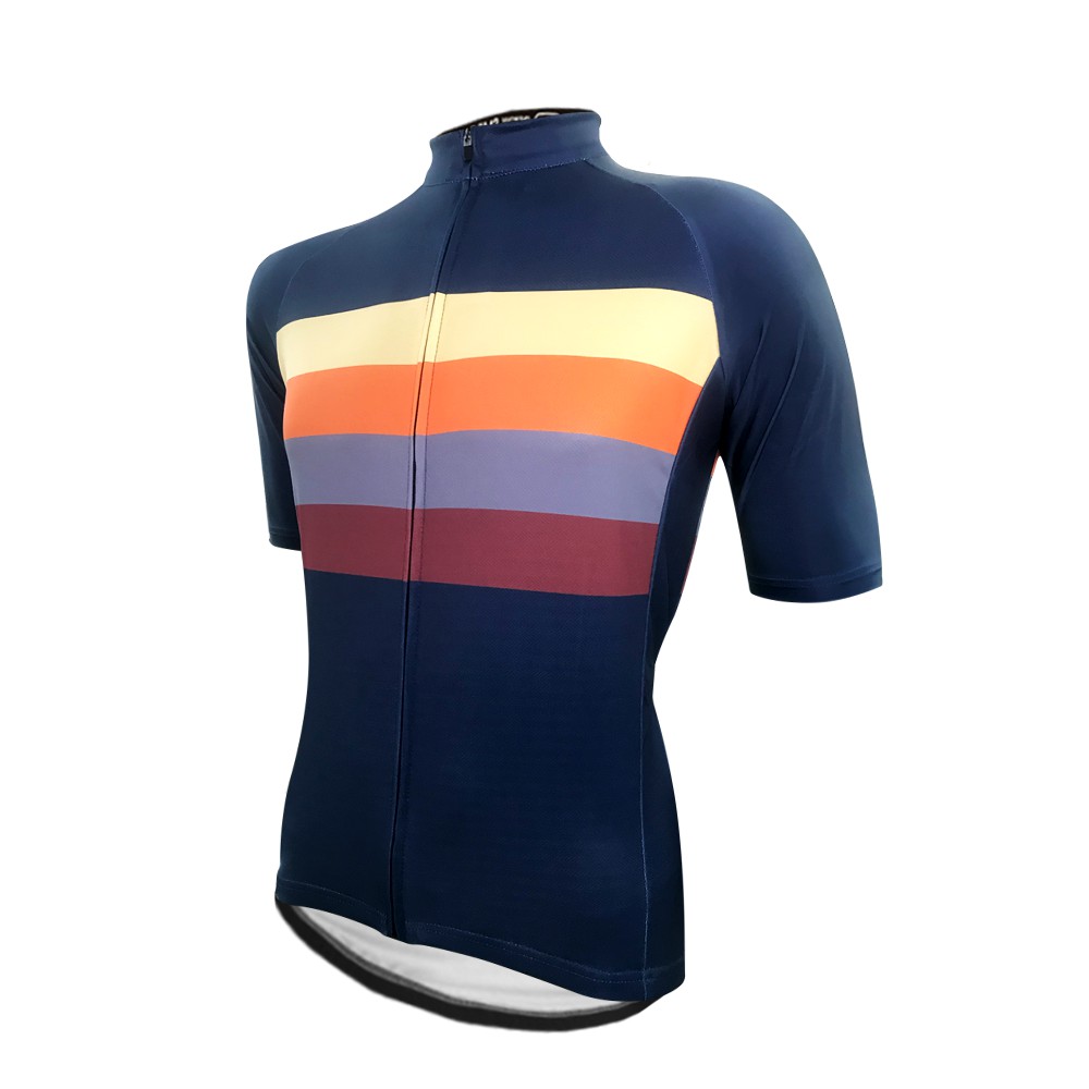 MV2 Cycling Jersey - Navy Retro Stripes