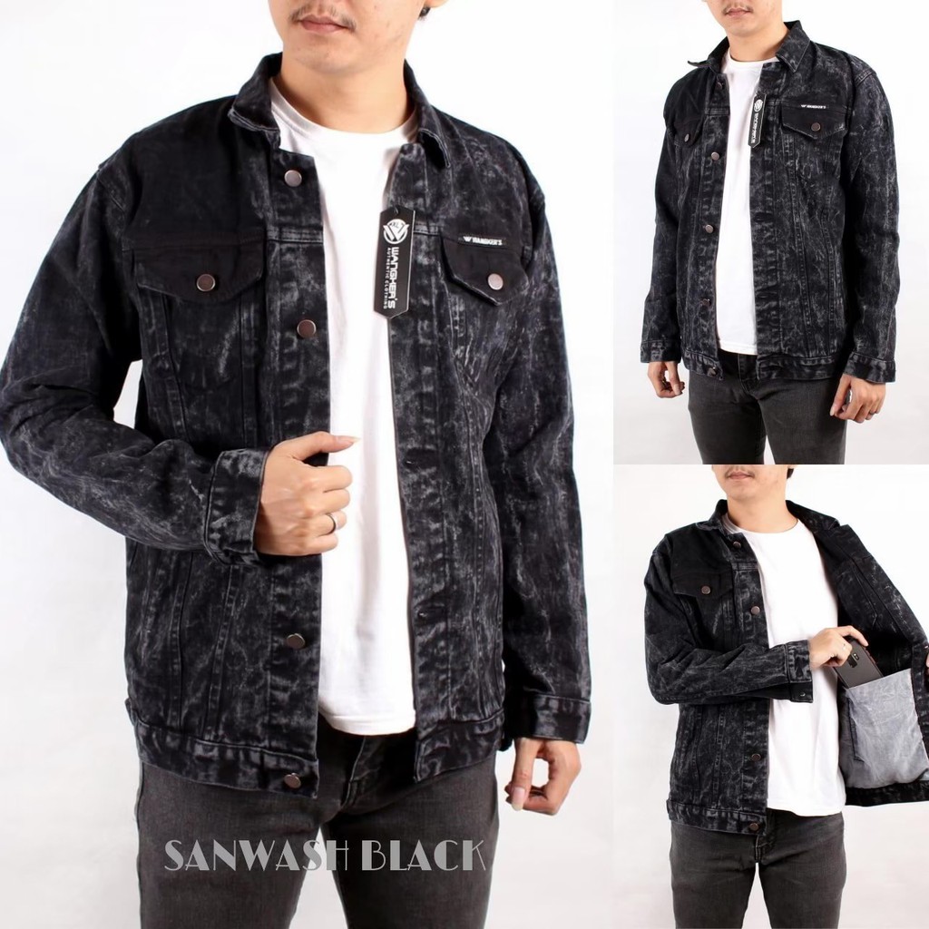 AKN - JAKET JEANS SANWASH PRIA / JAKET JEANS DENIM PRIA  ORIGINAL WANGKERS