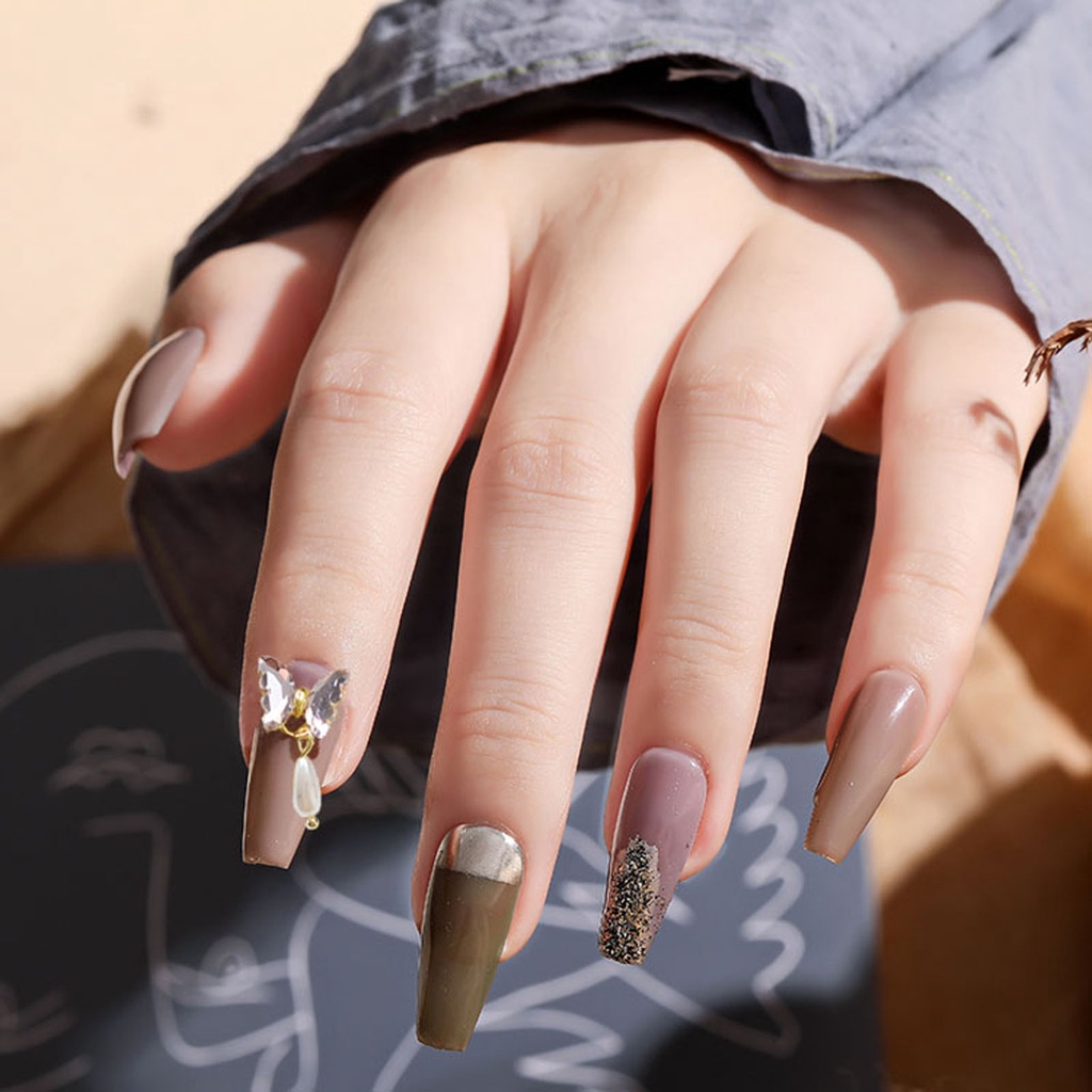 Mxbeauty 10pcs / Lot Berlian Imitasi Bentuk Kupu-Kupu 3d Bahan Alloy Untuk Dekorasi Nail Art Butterfly