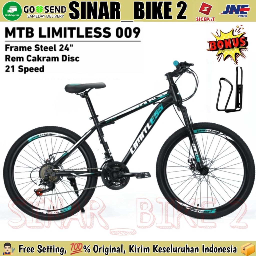 Sepeda Gunung MTB LIMITLESS 009 24 Inch 3x7 Speed Rem Cakram