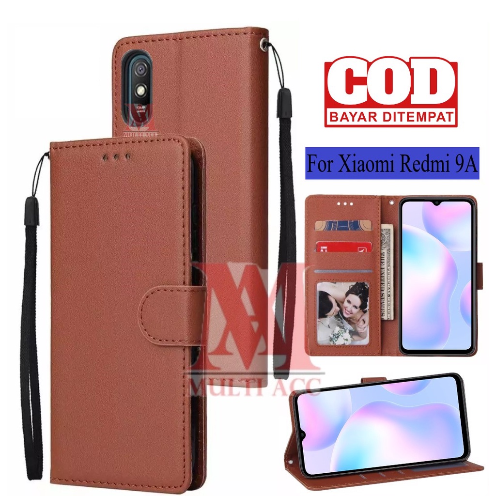 XIAOMI REDMI 9A Leather Flip Cover Wallet Case Kulit Case Wallet Leather Flip Case
