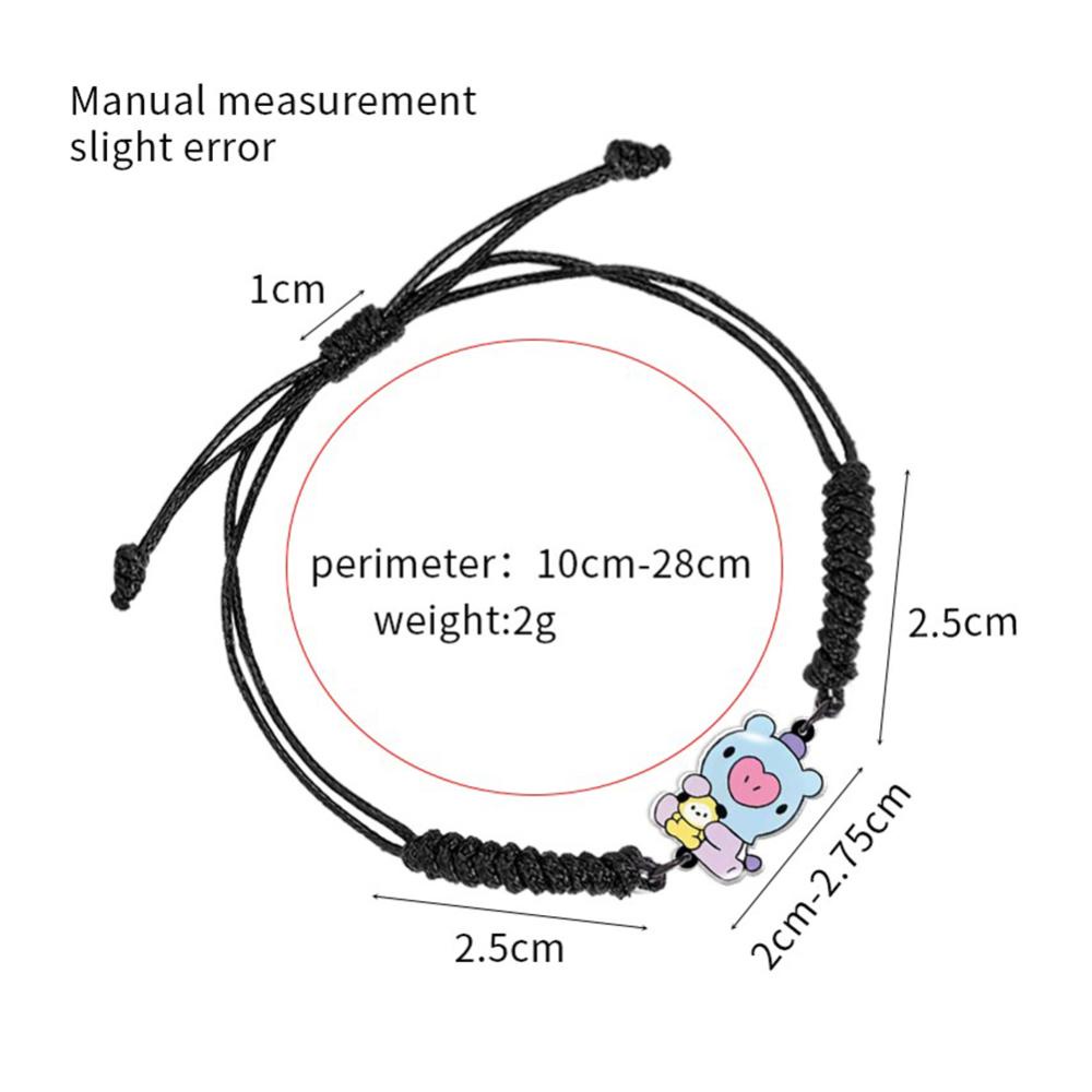 Timekey BTS BT21 Gelang Tangan Tali Merahhitam Handmade Unik Untuk Pasanganpriawanita L2O1