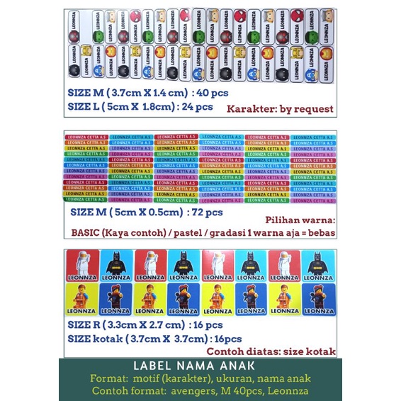 

stiker label nama anak stiker pensil